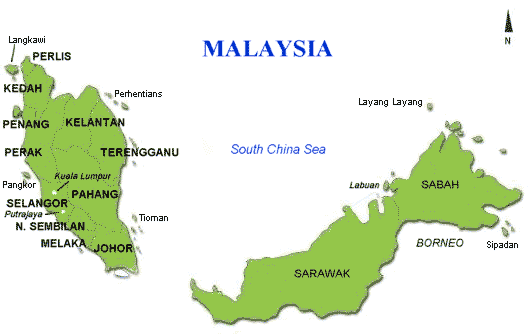 malaysia travel map